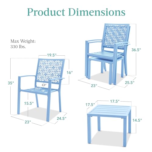 3-Piece Stackable Steel Bistro Set B10724