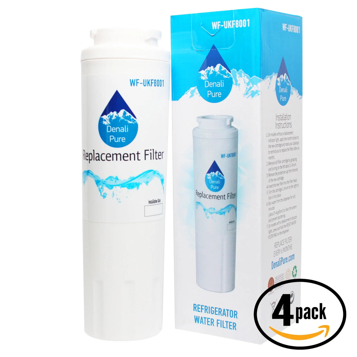 4-Pack Replacement Water Filter Cartridge for Refrigerator Y780813