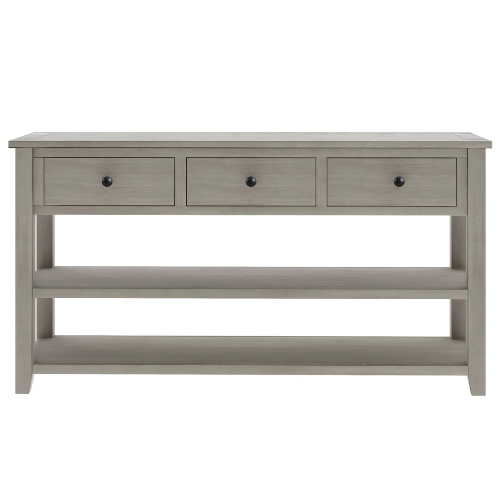 Solid Wood Console Table with Drawers and Shelves P830