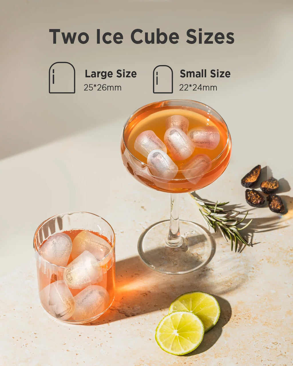 Countertop Ice Maker Machine with Handle, 9pcs/6min, 26lbs/24h, Silver T8414