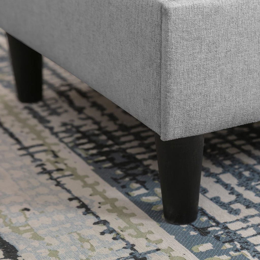 Modern Dark Grey Sectional Sofa with Storage Ottoman Y697