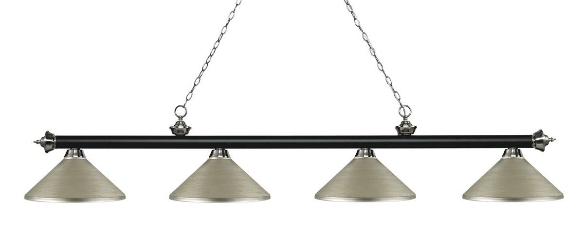 Brushed Nickel 4 Light Billiard Light H61075