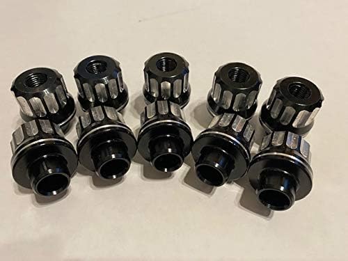 Billet Lug Nuts 7/16 Stud Set of 10 Black Anodized Pack of 2 N726