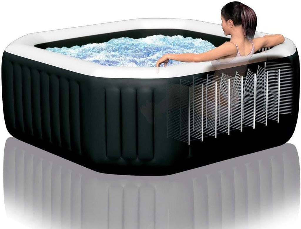 79" X 28" Inflatable Hot Tub Set with Cover, 4-Person Q660