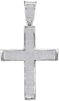 10k White Gold Diamond Cross Charm Pendant B560