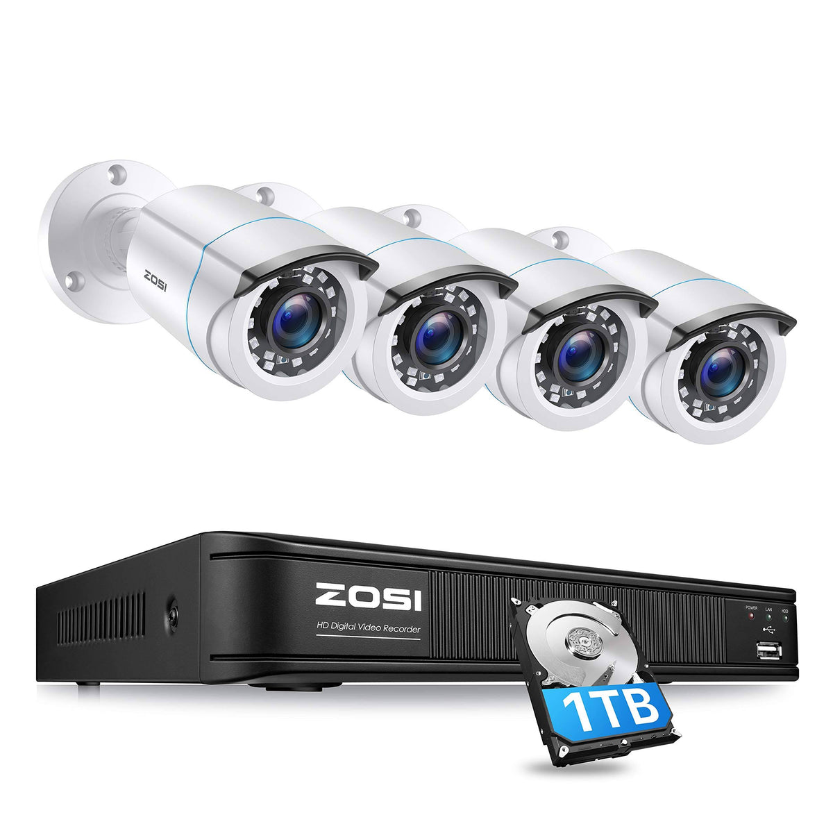 8 Channel 1080p Security Camera System with 1TB Hard Drive and 4 Bullet Cameras V34313