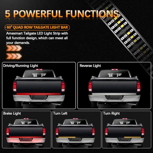 60 Inch LED Tailgate Light Bar with Reverse & Sequential Turn Signals Q258294
