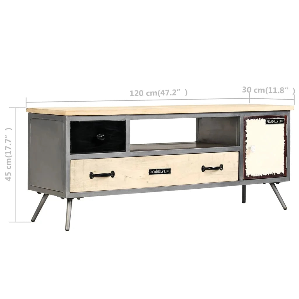 Solid Wood Mango and Steel TV Stand J79475