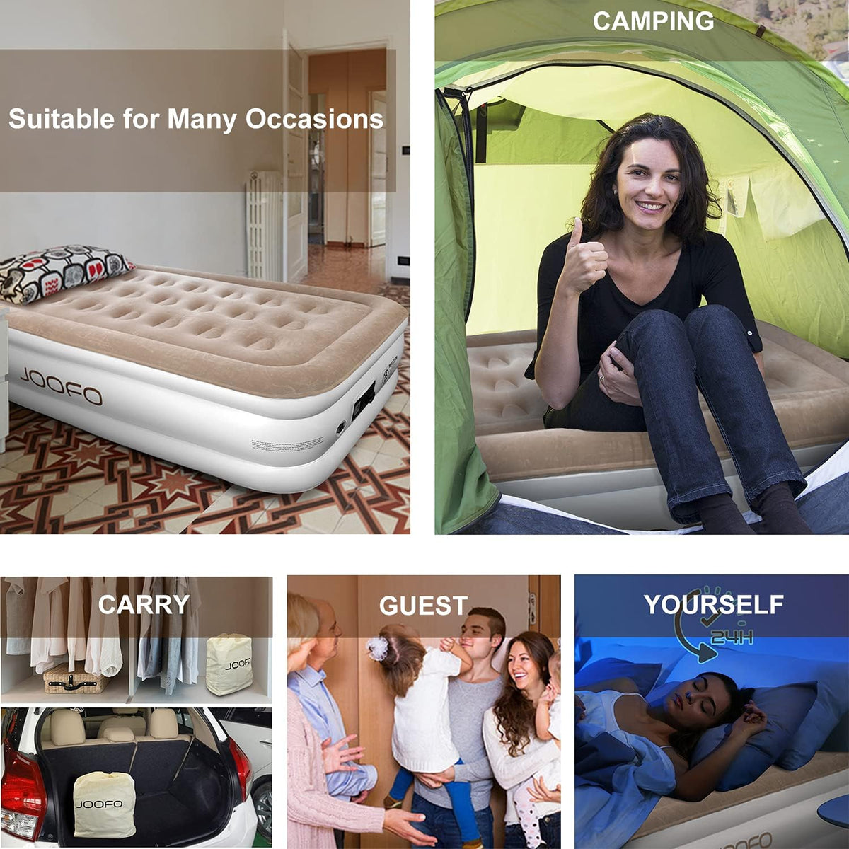 Twin Size Air Mattress with Built-in Pump, 18-inch Inflatable Bed, Pack of 2 X1580