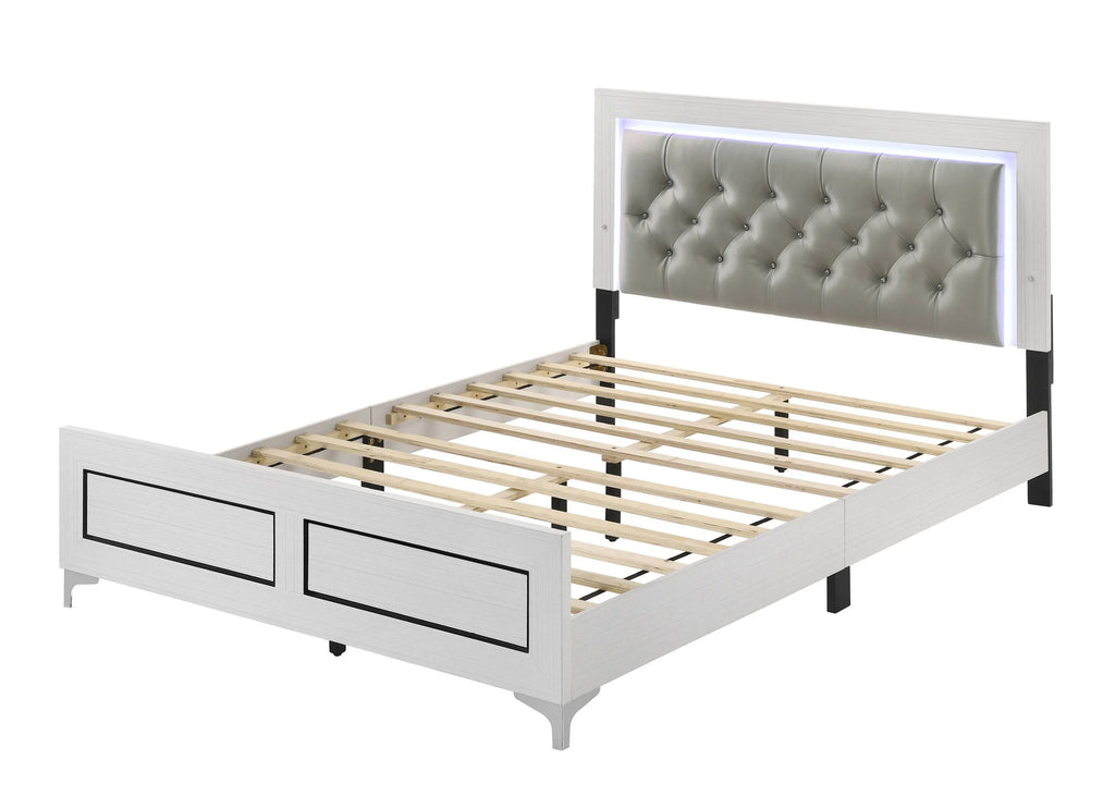 Queen Size Bed with LED Gray A51532