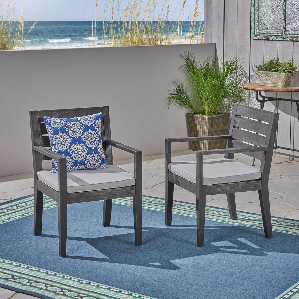 Acacia Wood Outdoor Dining Chairs Set Of 2 Z2601