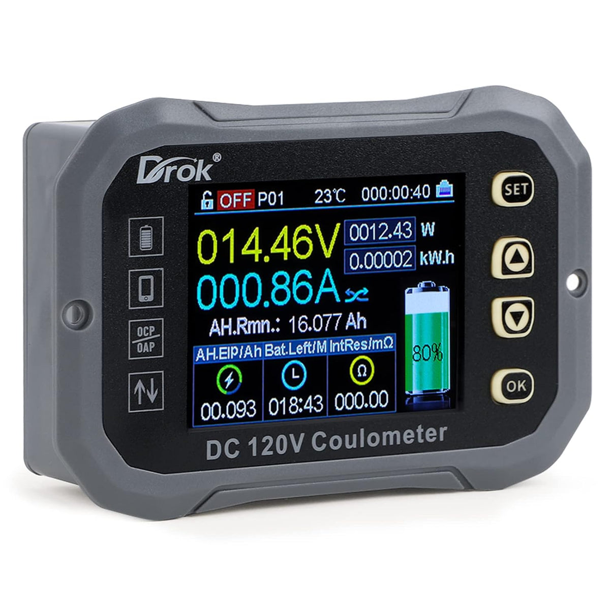 0-120V 100A DC Voltmeter Coulometer Battery Monitor, Pack of 2 H78373