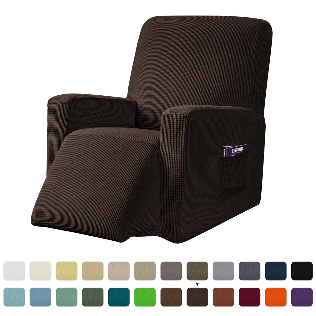 Chocolate Textured Grid Recliner Slipcover E95577