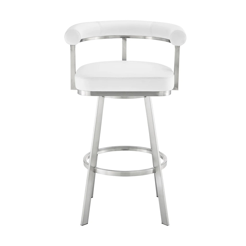 White/Chrome Swivel Bar Stool G51328