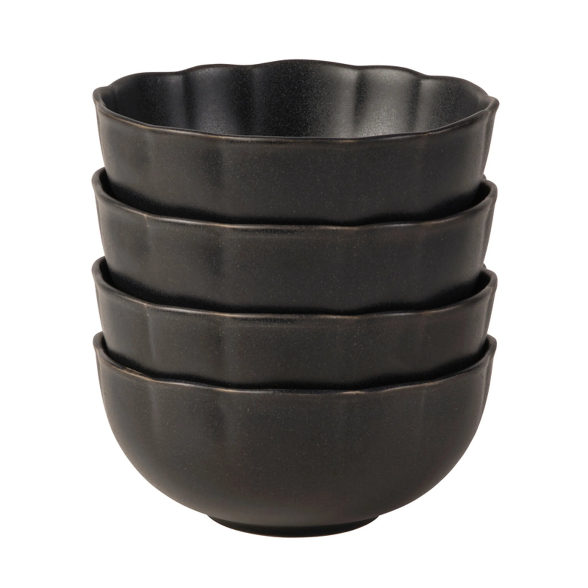 Black 12 Piece Stoneware Dinnerware Set S98573