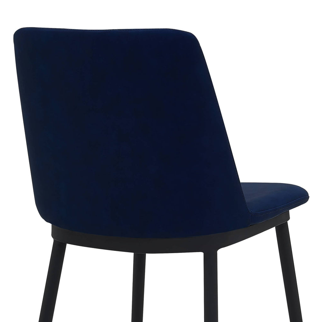 Blue Faux Leather Metal Counter Height Bar Stool C404
