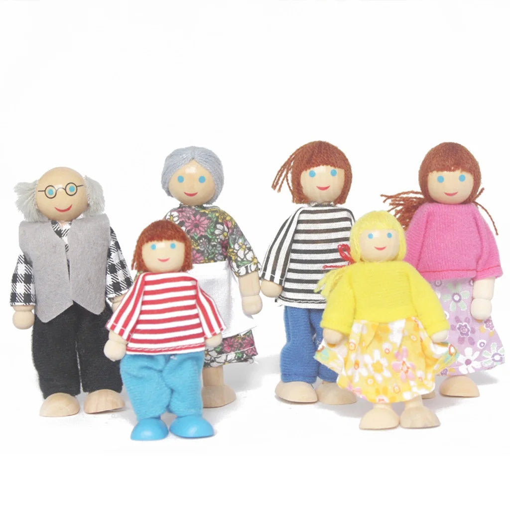 6 People Dolls House Family Miniature Set O56591