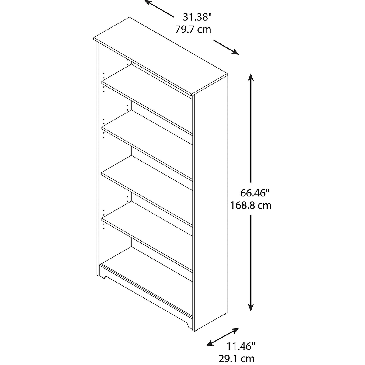 5 Shelf Bookcase Espresso Oak Y6633