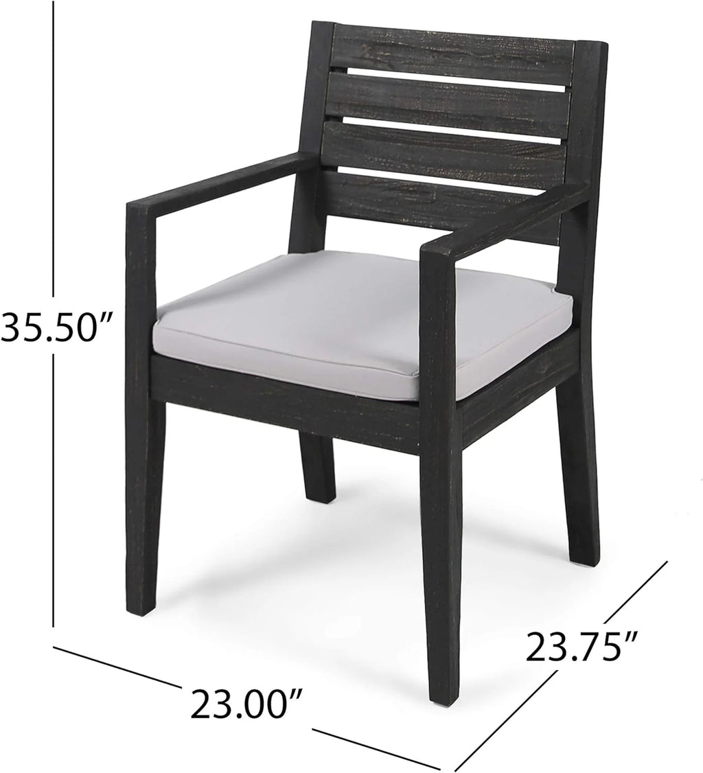 Acacia Wood Outdoor Dining Chairs Set Of 2 Z2601