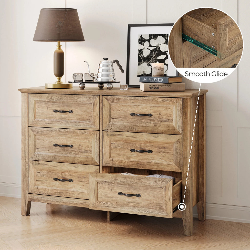 6 Drawer Rustic Oak Dresser I88258
