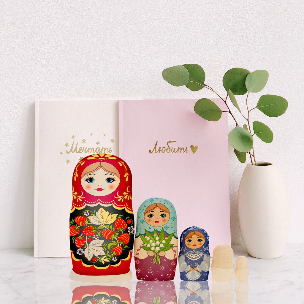 Unpainted Wooden Nesting Dolls Set U740634