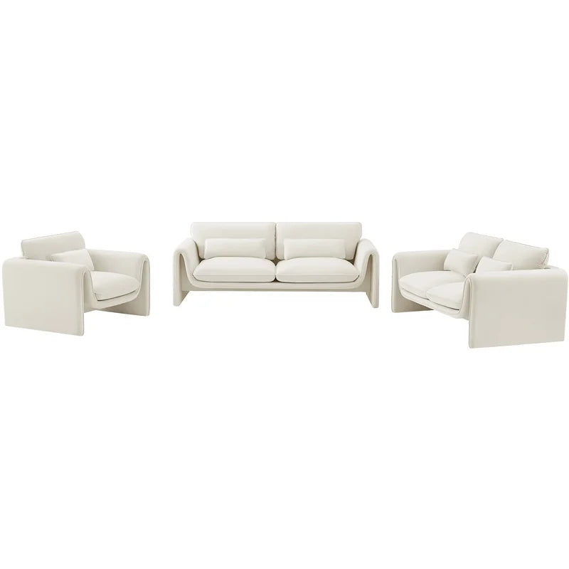 Cream Velvet Loveseat G17559