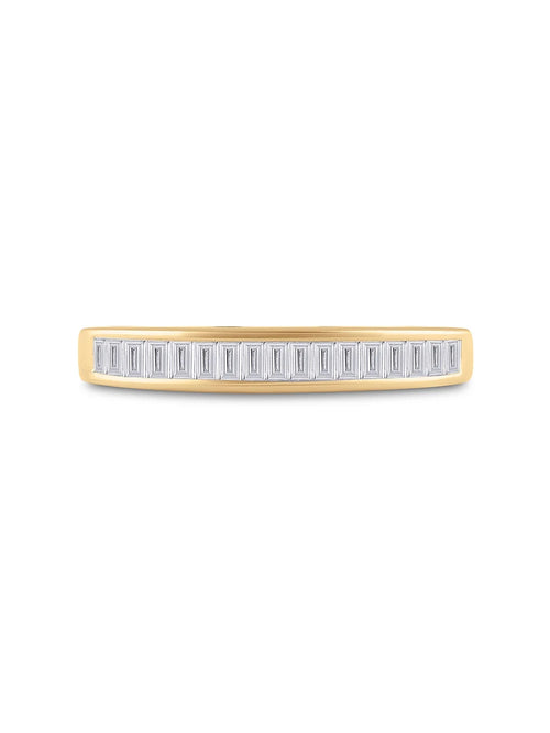 10kt Yellow Gold Baguette Diamond Wedding Band 1/4 Cttw F586
