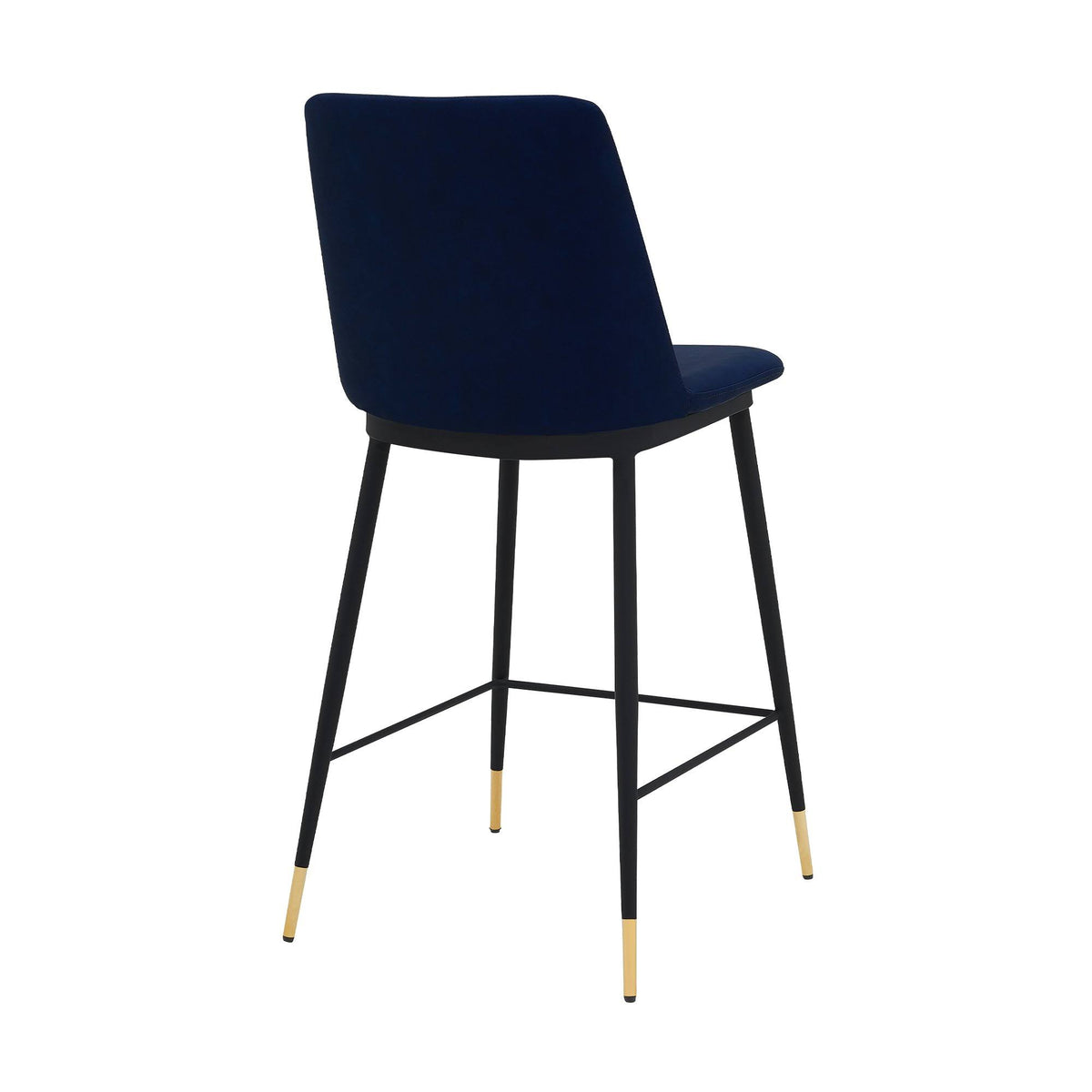 Blue Faux Leather Metal Counter Height Bar Stool C404