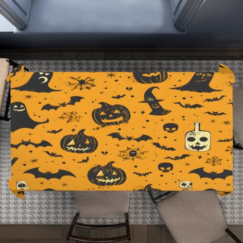 Skull Skeleton Rectangle Table Cloth 60 x 120 inch Fabric Tablecloth G289
