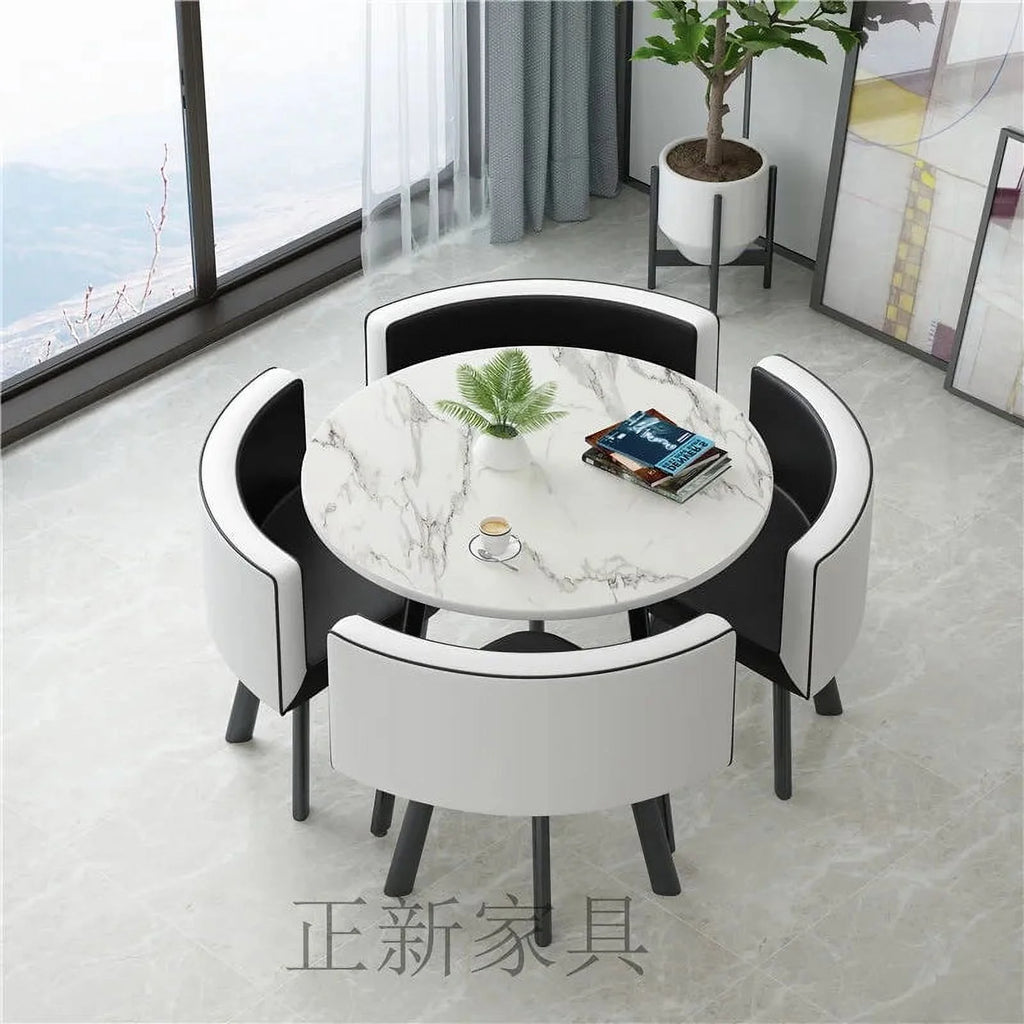 Marble Dining Table Set with 4 Chairs Q27826