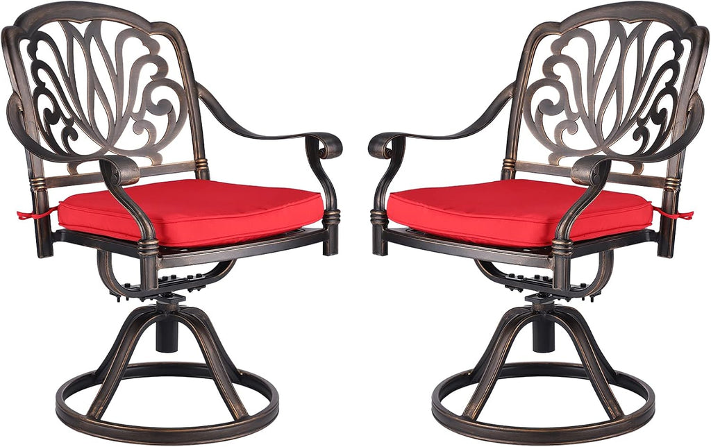 2 Piece Cast Aluminum Bistro Dining Chair Set W4698