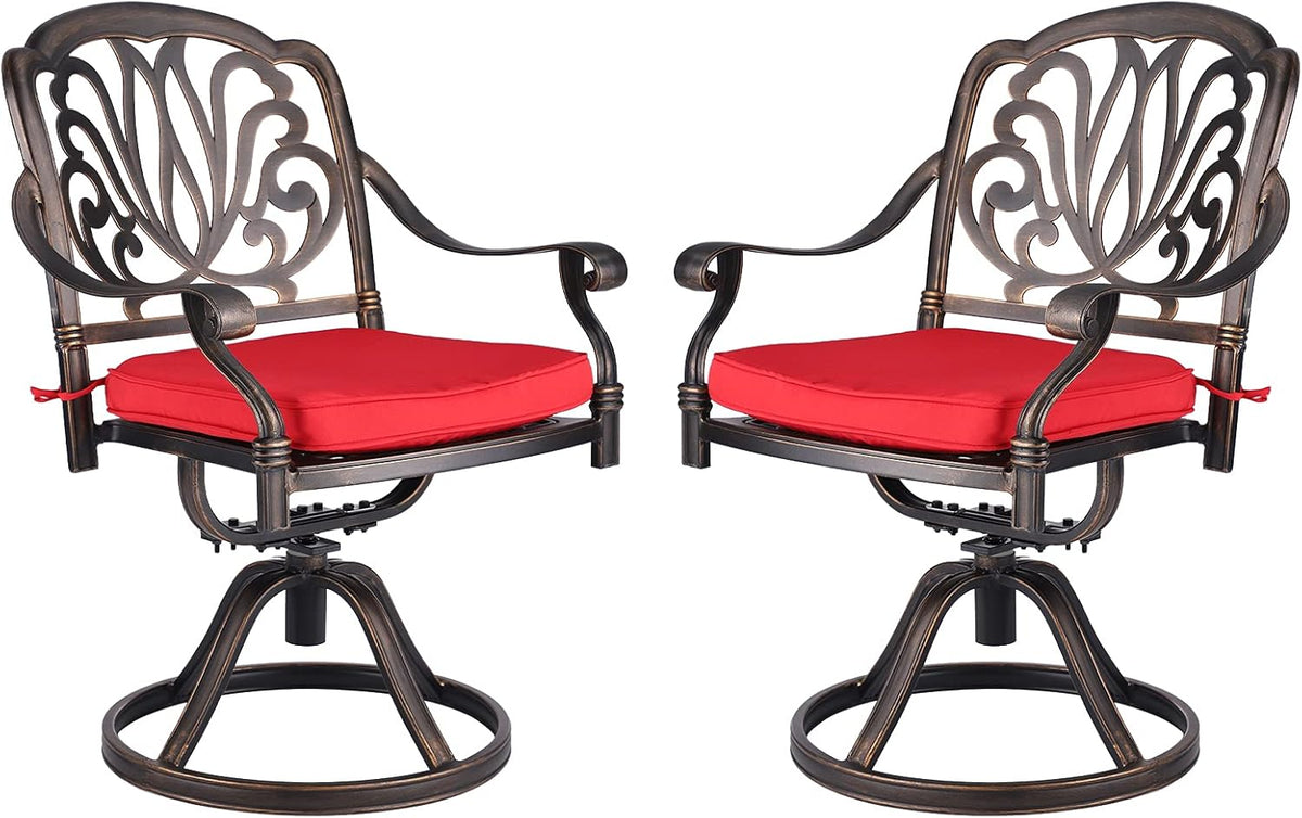 2 Piece Cast Aluminum Bistro Dining Chair Set W4698