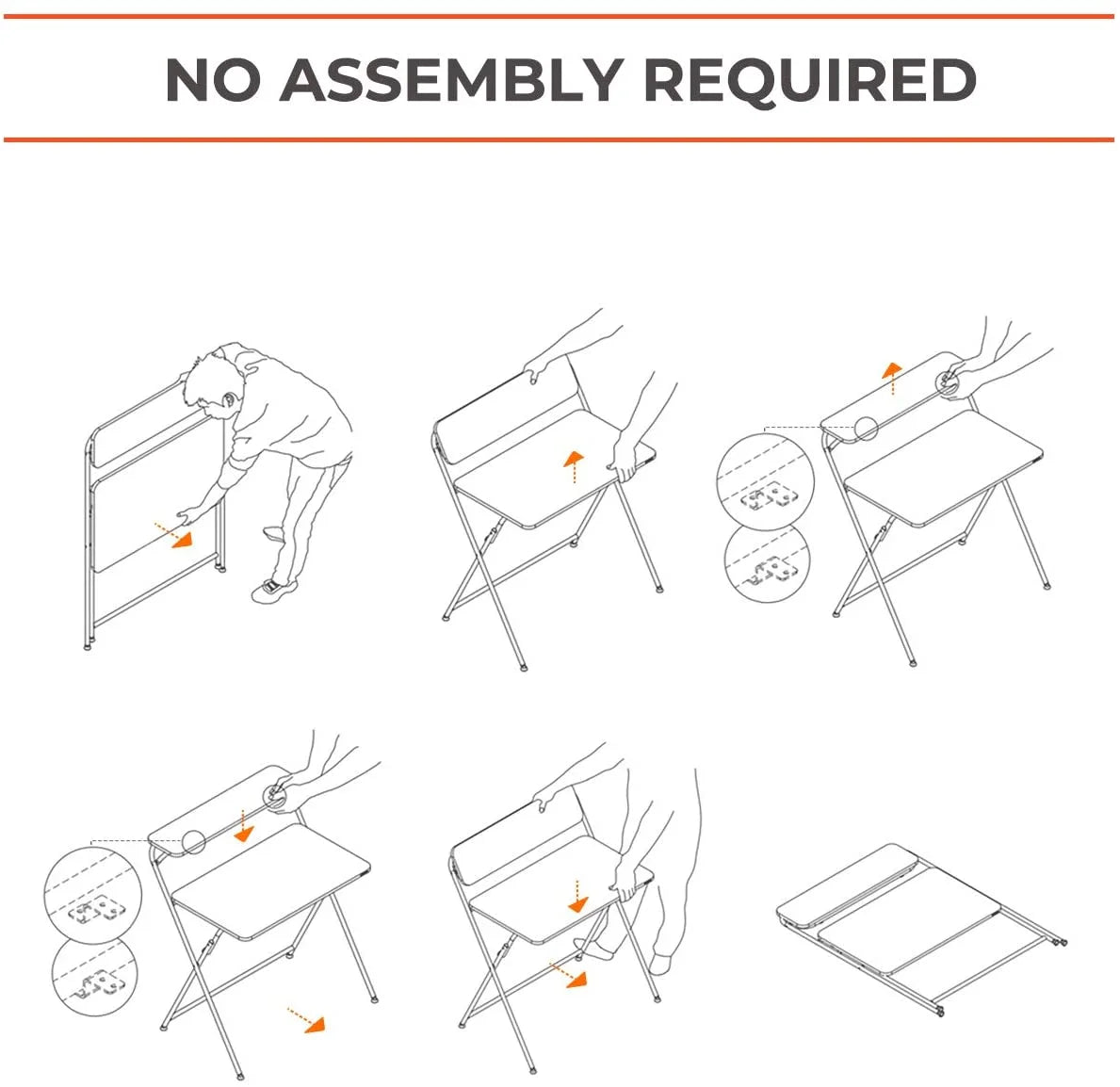 Folding Desk with Metal Frame L8548