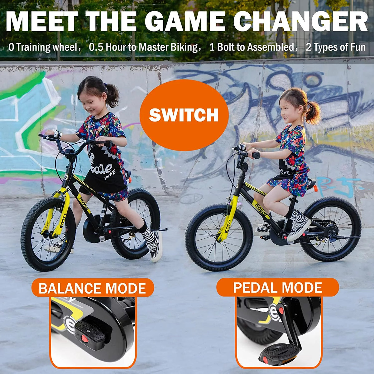 14 Inch Blue Balance & Pedal Bicycle W29165