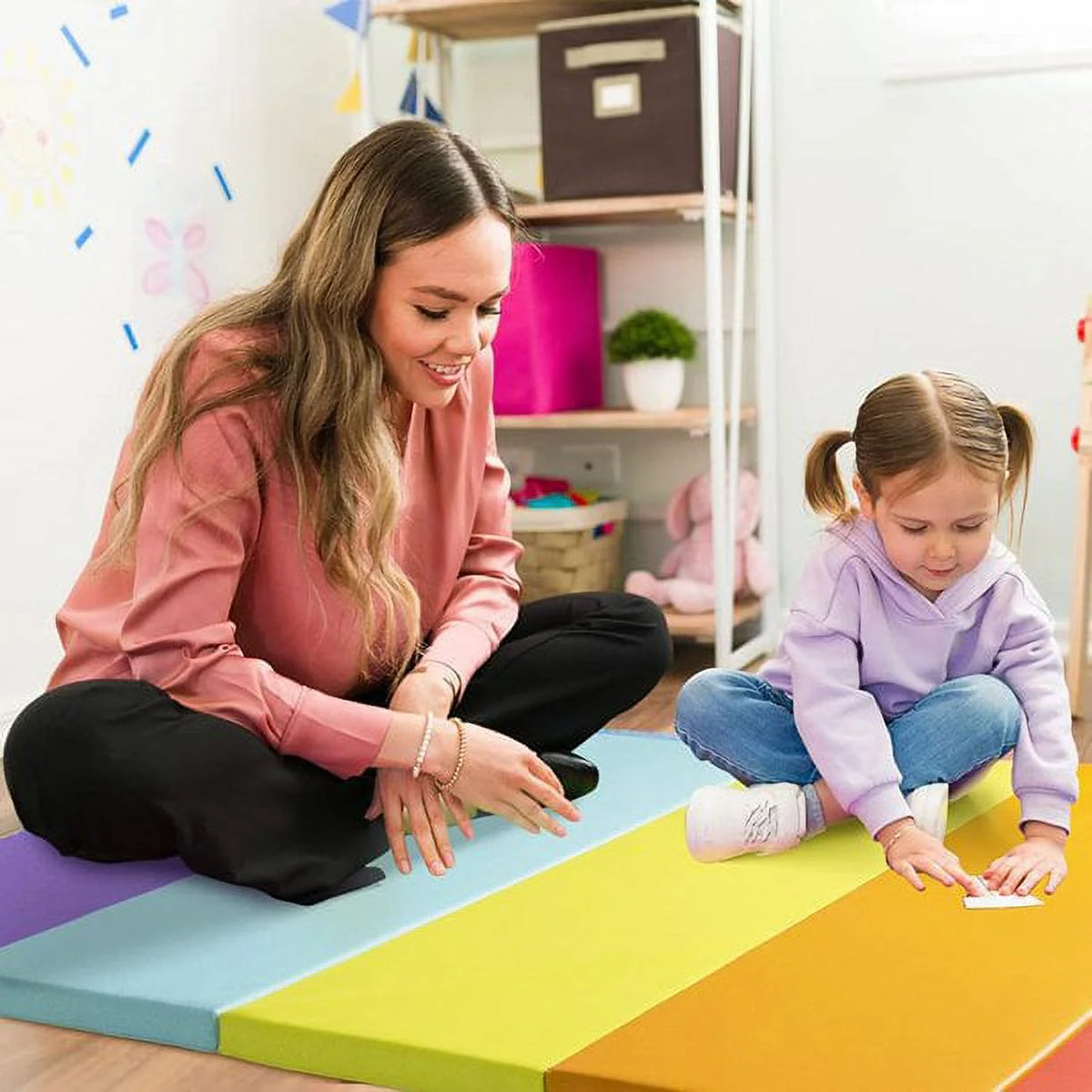 3' x 6' Kids Gymnastics Mat with Carrying Handles D47341