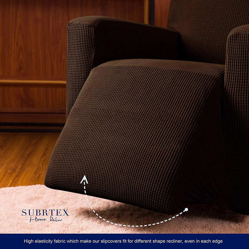 Chocolate Textured Grid Recliner Slipcover E95577
