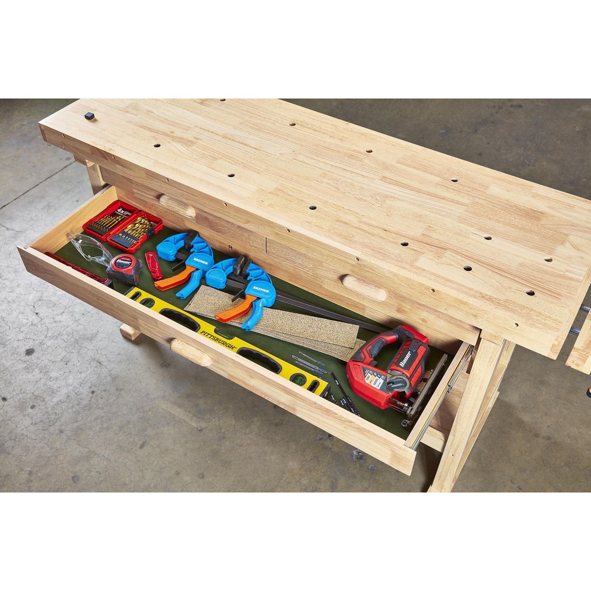 60 in. 3-Drawer Hardwood Workbench J404699
