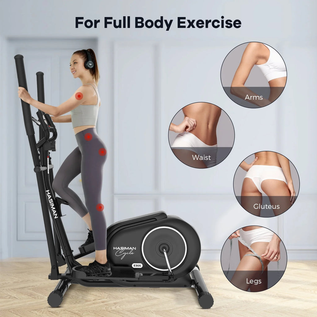 Silent Magnetic Elliptical Bike Stationary Exercise Machine O377653