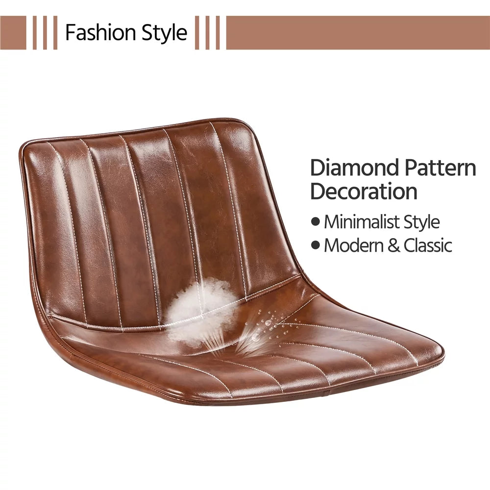 Brown Faux Leather Dining Chairs C8502