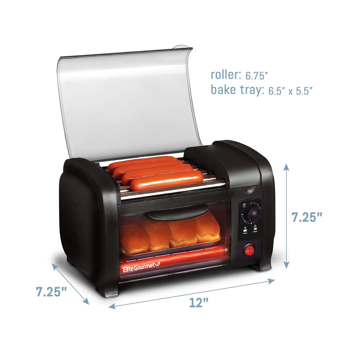 Black Hot Dog Roller and Toaster Oven U78243