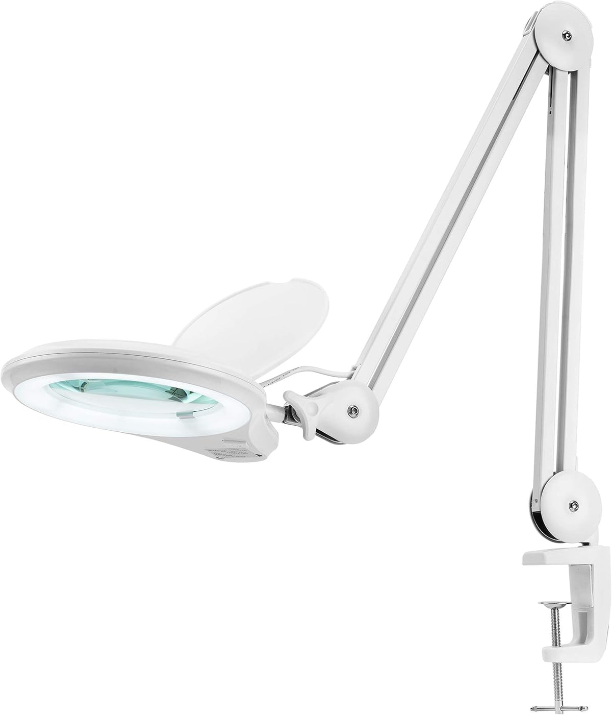 1,200 Lumens Dimmable LED Magnifying Lamp with Clamp, 5 Diopter, 5 Inches Lens, Gray D61320