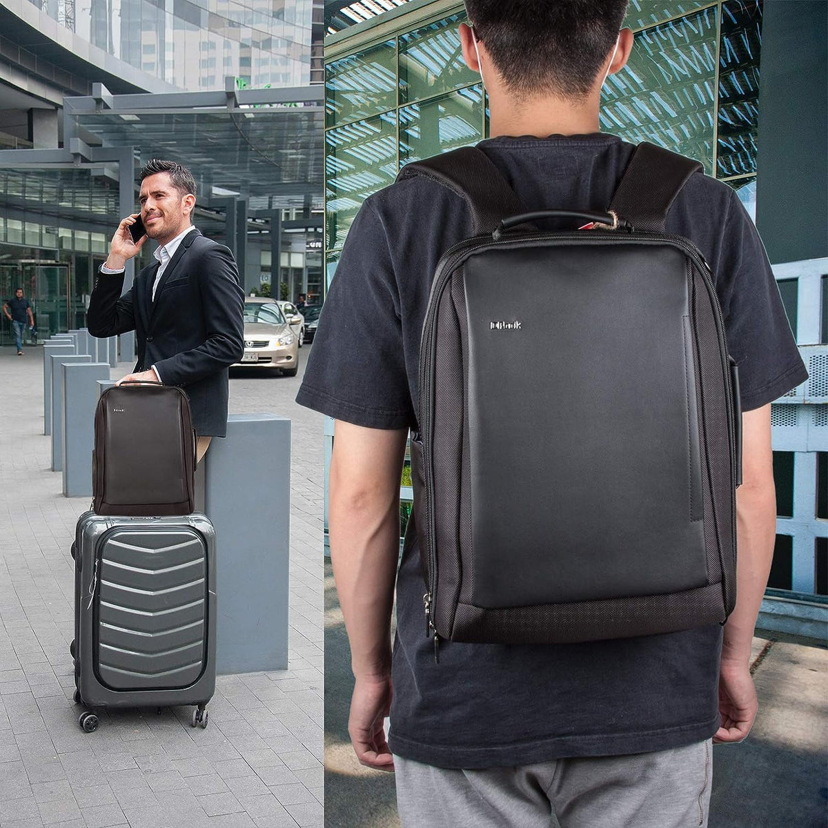 Leather Laptop Backpack W35179