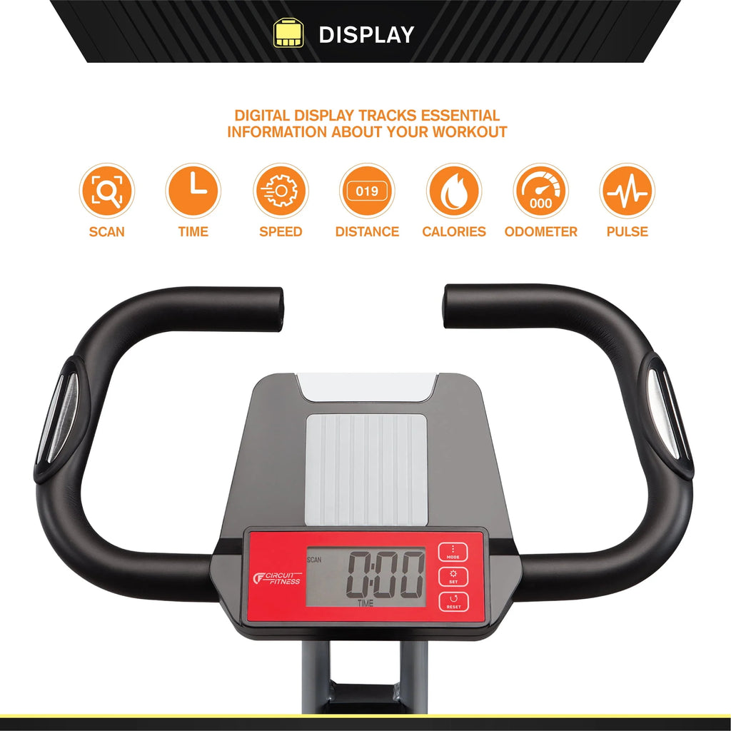 Folding Upright Exercise Bike with Adjustable Resistance A9122