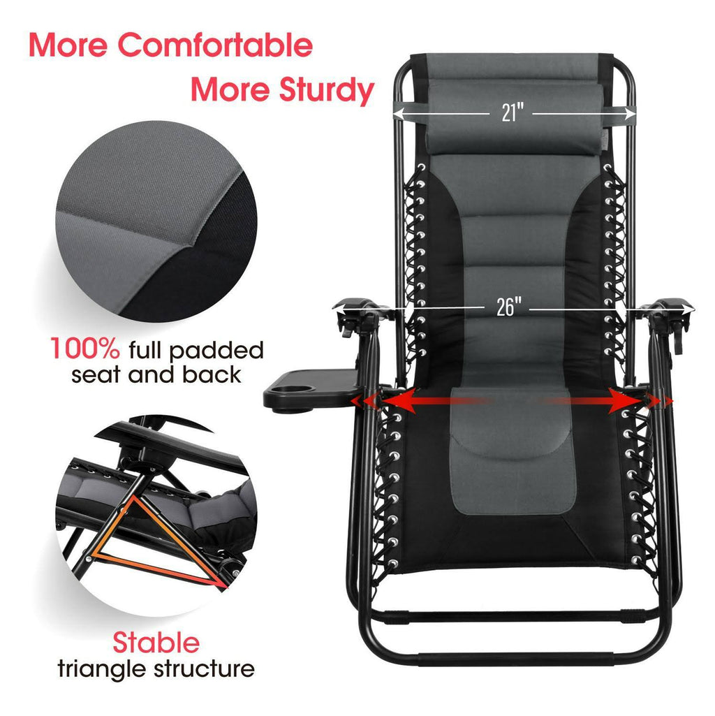 Padded Zero Gravity Chair, Grey F901688