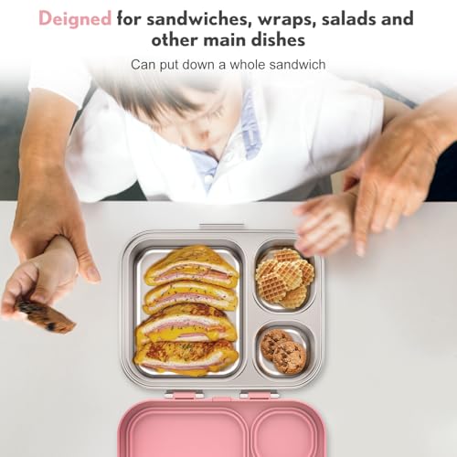 3 Compartment Leak Proof Stainless Steel Bento Box E221376