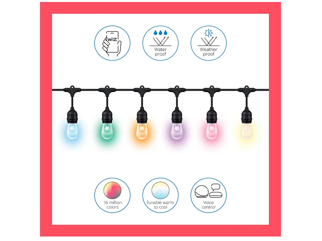 48ft Outdoor WiFi Color String Lights C86316