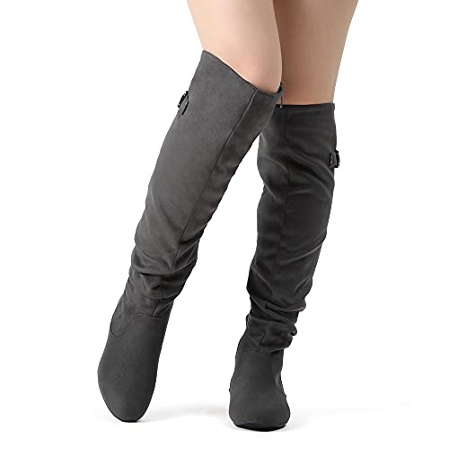 Women's Suede Over The Knee Thigh High Winter Boots I2655
