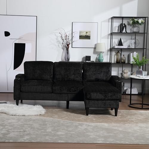 Beige Convertible L Shaped Sectional Sofa with Storage Ottoman F200