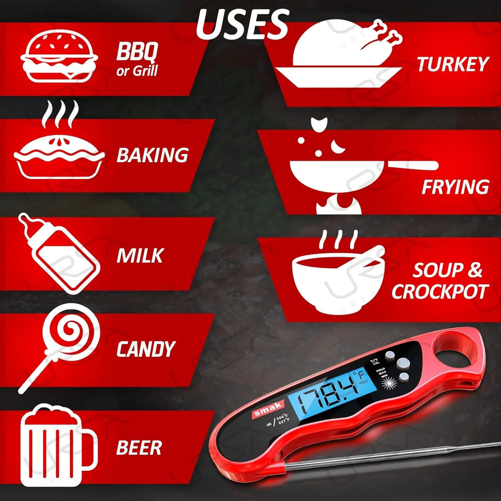Waterproof Digital Instant Read Meat Thermometer with Backlight LCD T64616