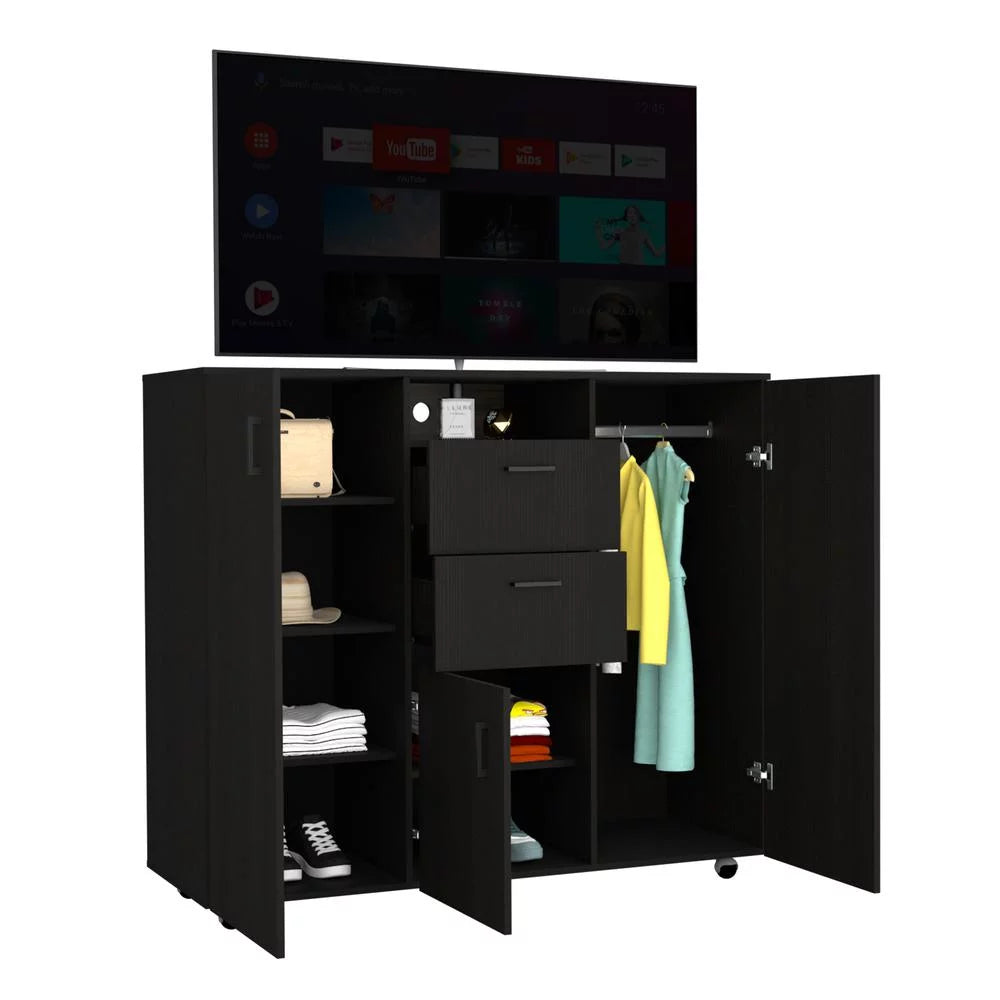 Black Double Door Cabinet Dresser T50209